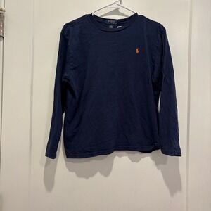 Polo Ralph Lauren Kids Navy Blue Long Sleeve Pony T-Shirt Size M 10-12